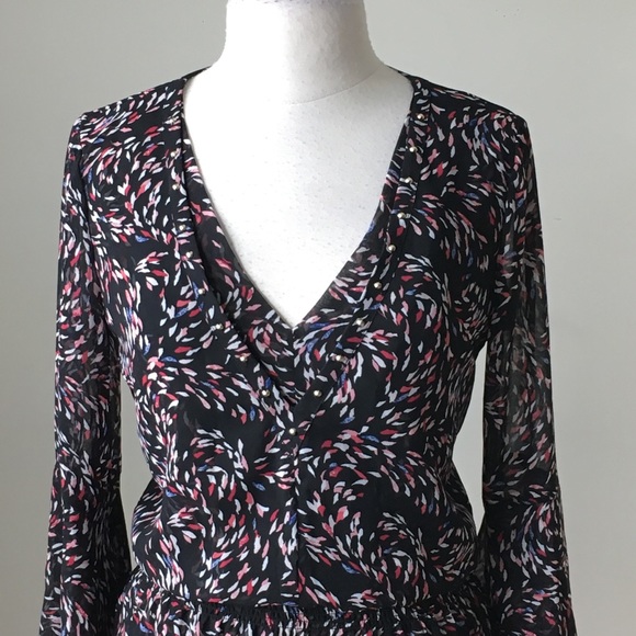 Scattered print boho bell sleeves dress - Picture 3 of 7